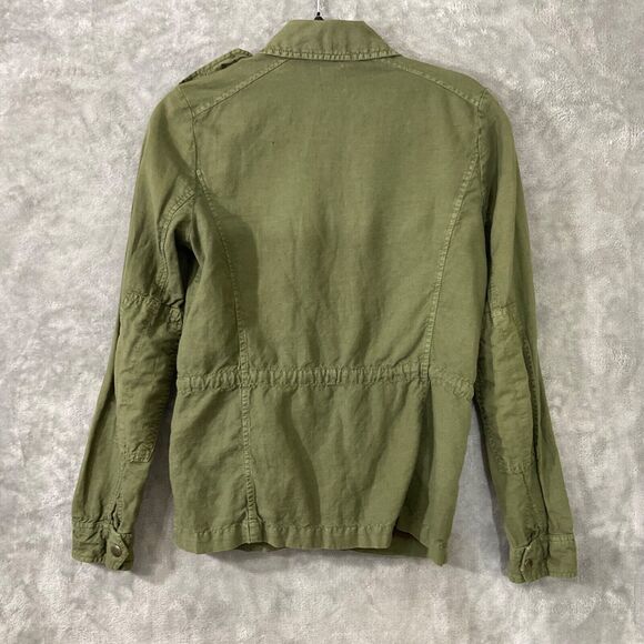 Gap Utility Field Cargo linen blend Jacket Size XS Military Safari Pockets GUC - Picture 2 of 10